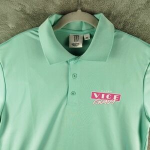 Monster Energy Polo Shirt Mens M Mint Green Ultra Vice Guava Performance Golf